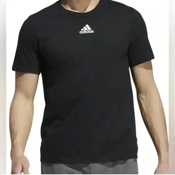 Adidas Mens Small Tee Shirt Black New With Tag - Picture 1 of 6